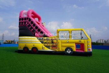 T8-457 Inflatable fire truck with slide