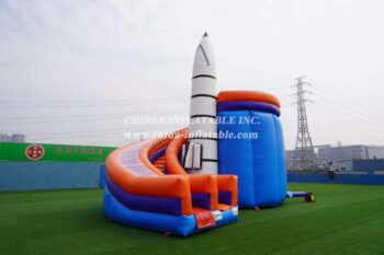 T8-133 rocket space travel theme with slide commercial party fun for kids inflatabel combo