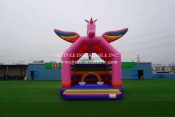 T2-3351 Colorful Rainbow Unicorn Bounce House