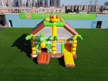 T2-3421 Dino park bounce house slide Dinosaur combo jumping castle