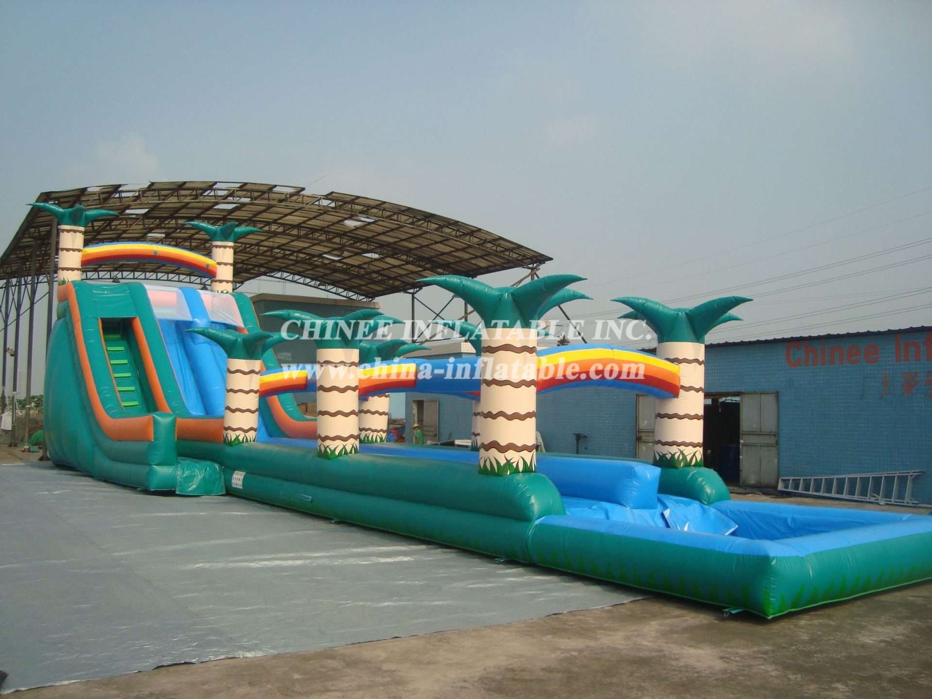 T8-527 Giant Jungle Themed Inflatable Water Slide