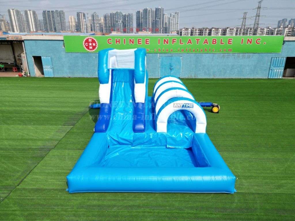 T8-487 Blue  Giant Commercial Inflatable Dry Slide