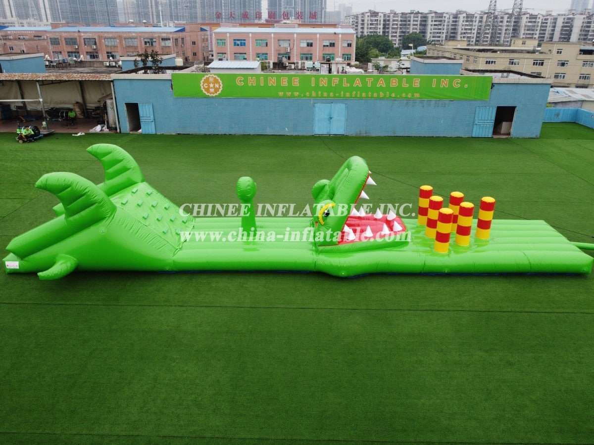 T10-109 Crocodile theme inflatable obstacle course inflatable water sport game for kids party events