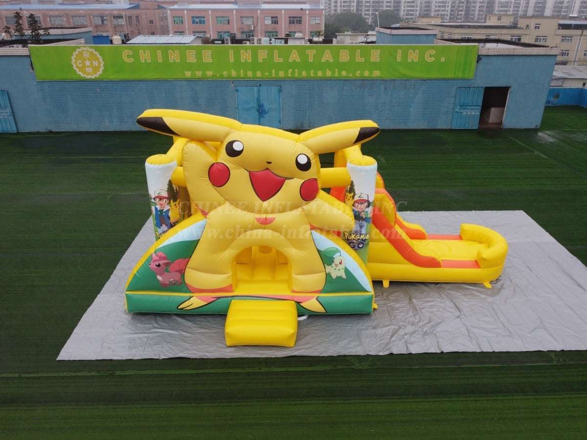 T2-4444 Pokémon Pikachu Bouncy Castle With Slide