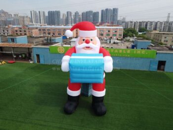 C1-219 8m height Inflatable Santa Claus with gift box