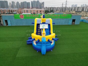 T8-1352B Star-Patterned Pirate Ship Inflatable Slide