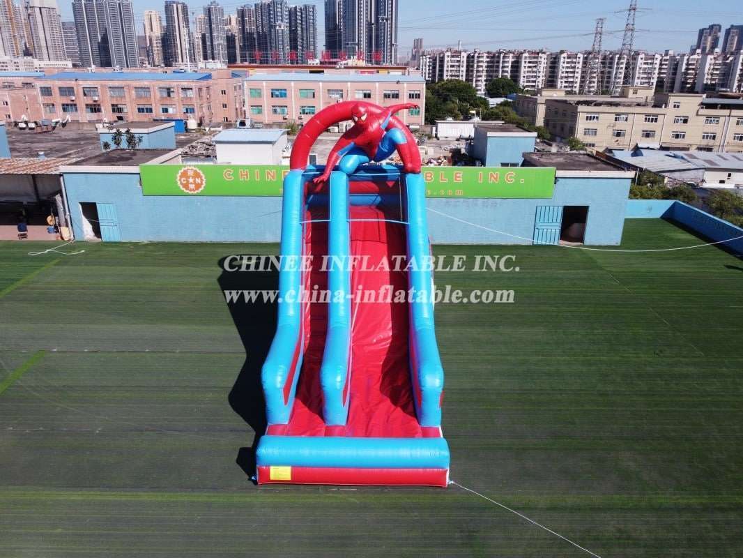 T8-3813 Spider Man themed inflatable dry slide