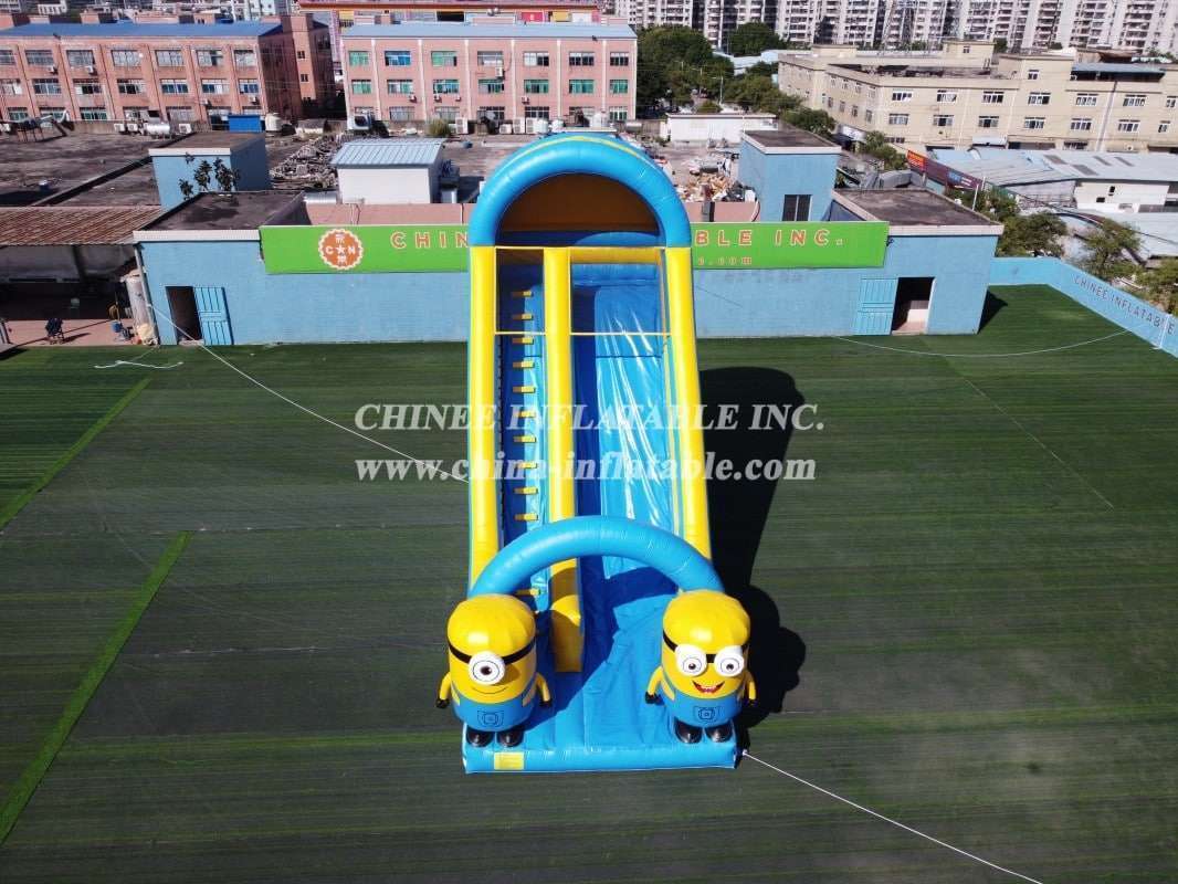 T8-3814 Minions themed inflatable dry slide