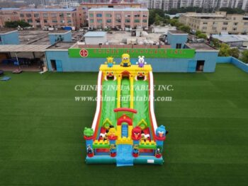 T6-435 Inflatable Minion slide Angry birds castle