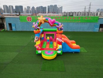 T2-4565B Rainbow Candy  Bouncy Castle With Slide