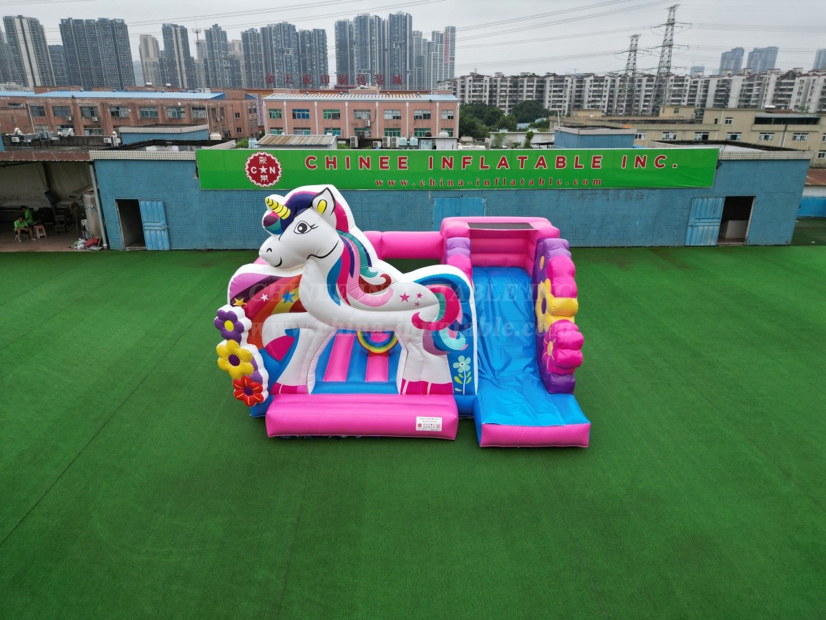 T2-4777 Unicorn Bouncy Castle With Slide