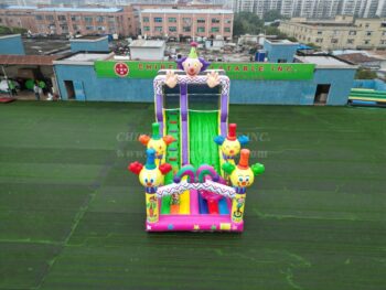 T8-1495 Happy Clown Inflatable Dry Obstacle Inflatable Slide