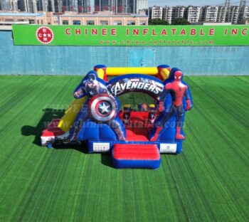 T2-4396B Avengers Inflatable Bounce House with Slide