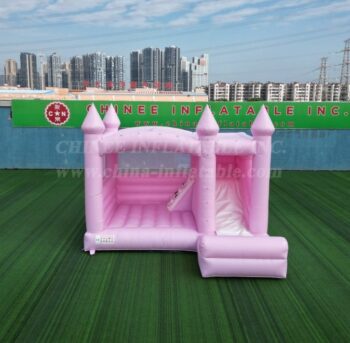 T2-3530B Pink Wedding Bouncy Castle With Slide