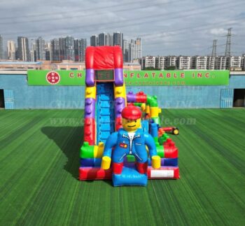 T2-4960A Inflatable LEGO Block Slide with Play Area